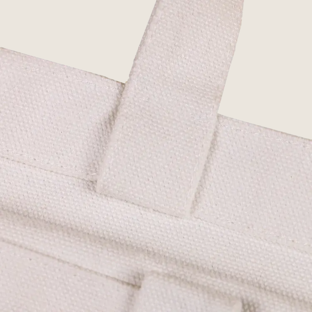 Custom canvas tote bag with long shoulder straps