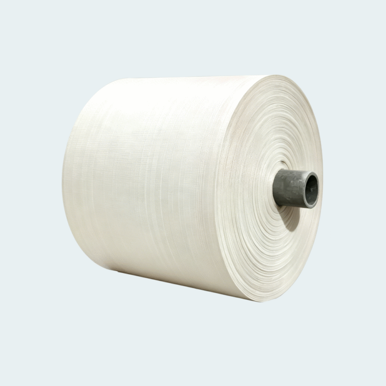 White PP woven fabric roll - premium polypropylene material