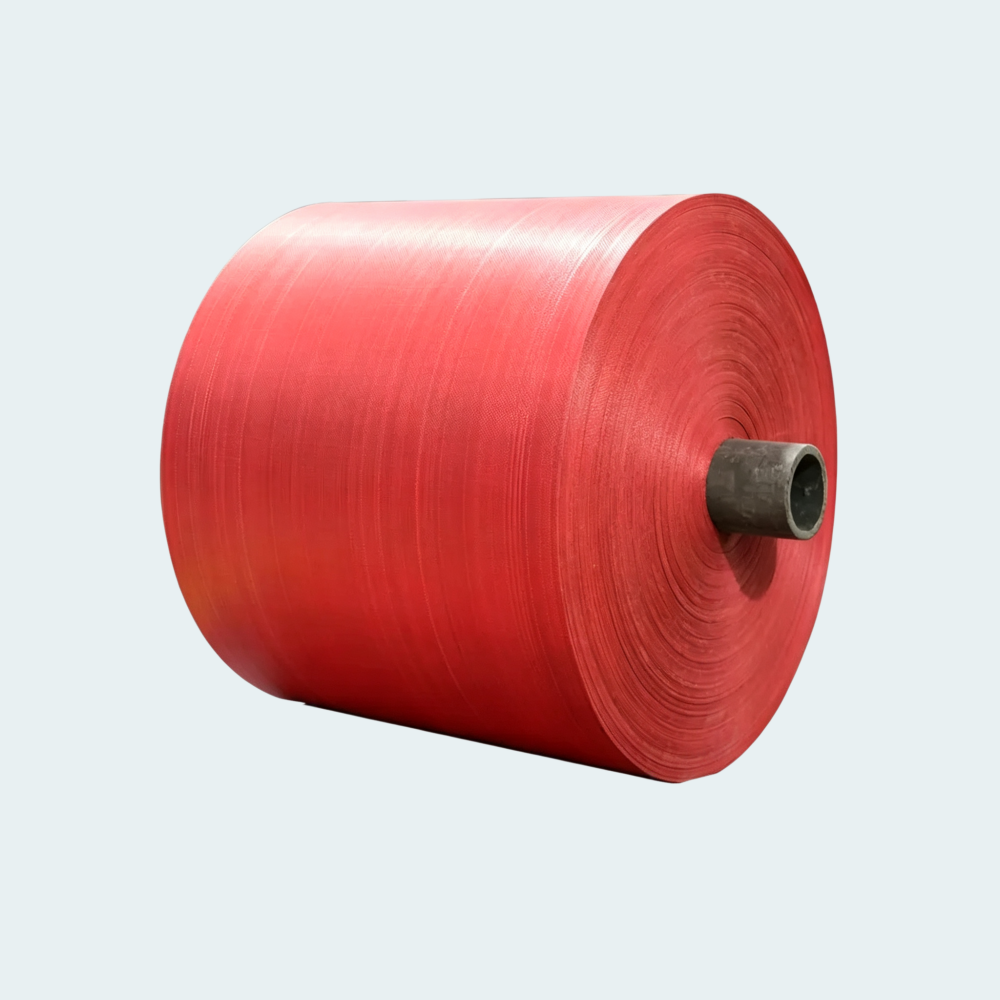 Red PP woven fabric roll