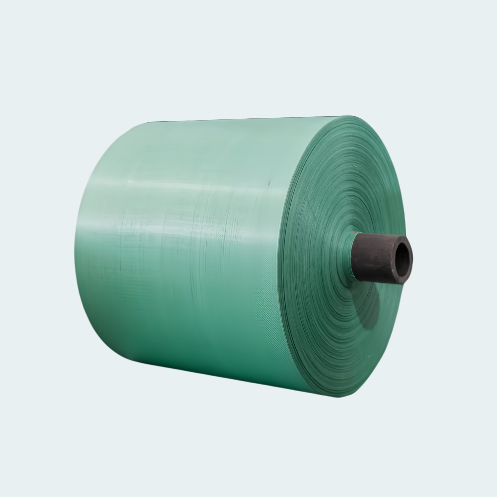 Green PP woven fabric roll